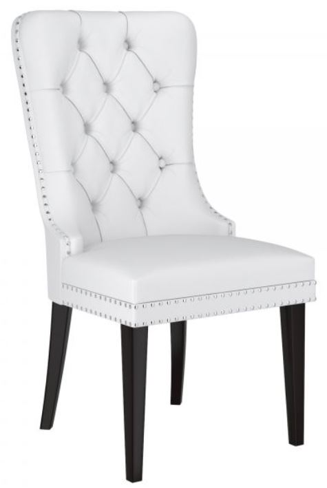 White Faux Leather Dining Room Chair W, Parsons Faux Leather Chairs