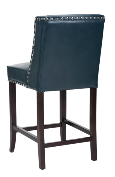 Restaurant Furniture Blue Leather, Blue Leather Bar Stools With Backs