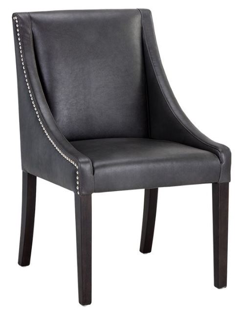 Leather Parson Dining Room Kitchen, Sloping Arm Dining Chair