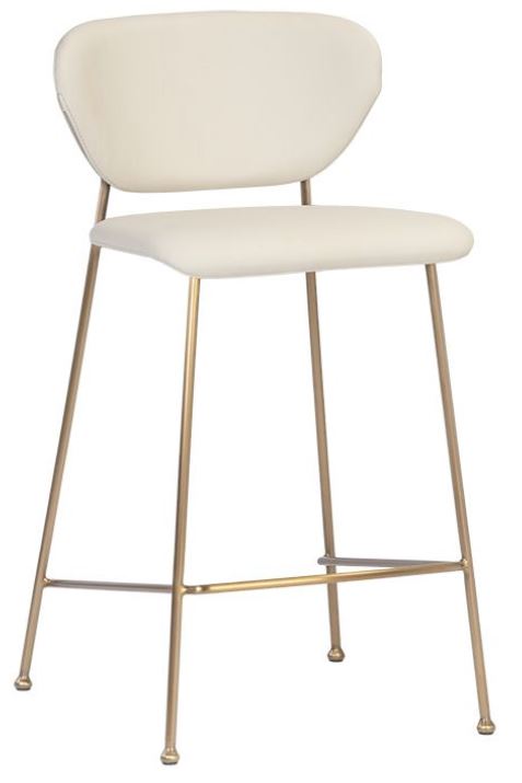 Bar Stools Kitchen Counter, White Leather Bar Stools With Gold Legs