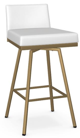 Back Swivel Counter Bar Stool Artefac Usa, Gold And White Leather Bar Stools