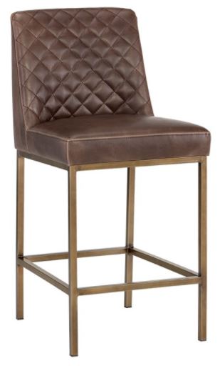 Tufted Leather Bar Counter Stool, Tufted Leather Bar Stools