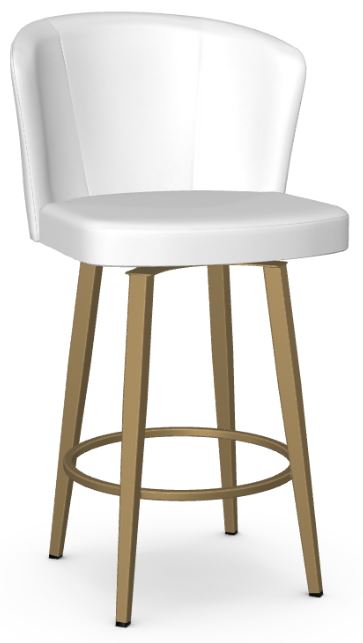Barrel Back Gold N White Swivel Counter, Swivel Bar Height Stools With Arms