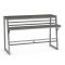 AC-50464 Stone Dust Console Table With Magnette Metal Finish